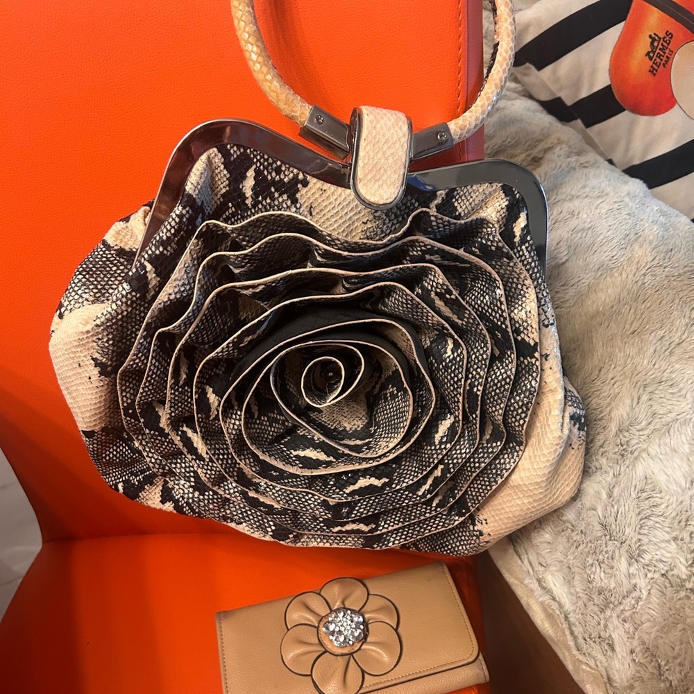 Python Sueded Rosette Bag /Wallet - image 2